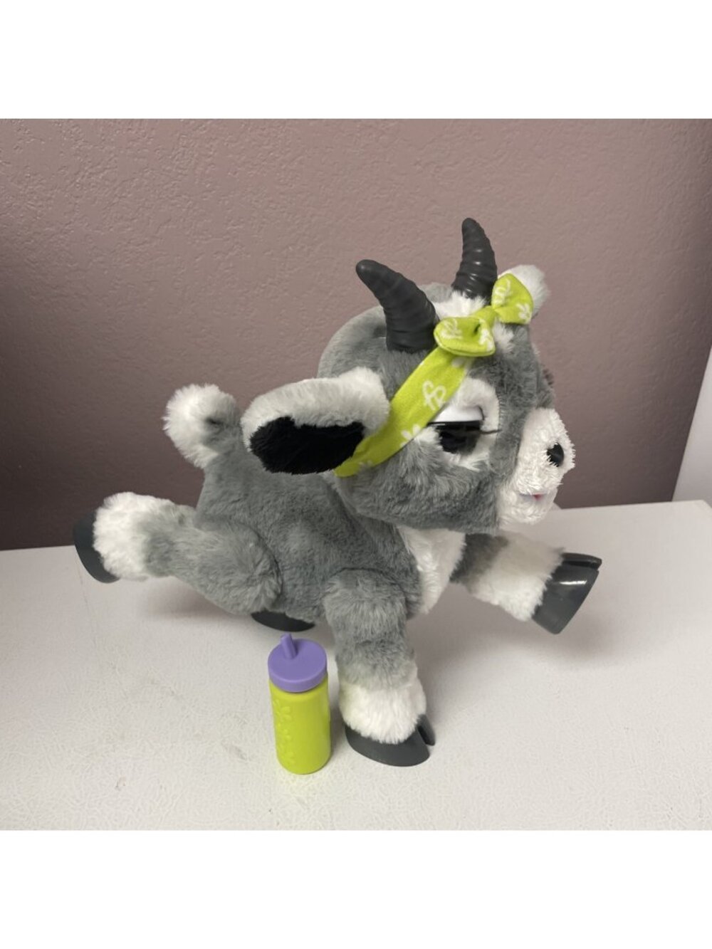 FurReal Daisy Goat Interactive Toy 11-inch Plush With Bottle Tested Works